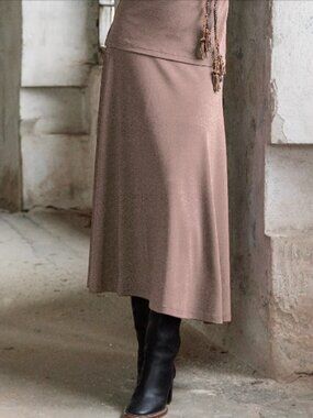 Peruvian Connection long knitted skirt mauve women's size M
